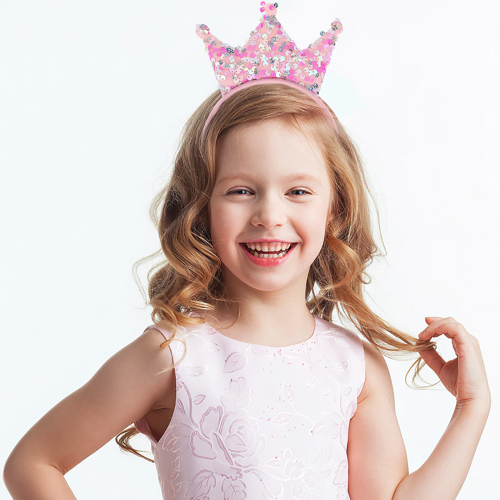 

12Pcs Sequin Crown Headbands for Shiny Glitter Hairbands Party Birthday Hair Accessories Crown Headband