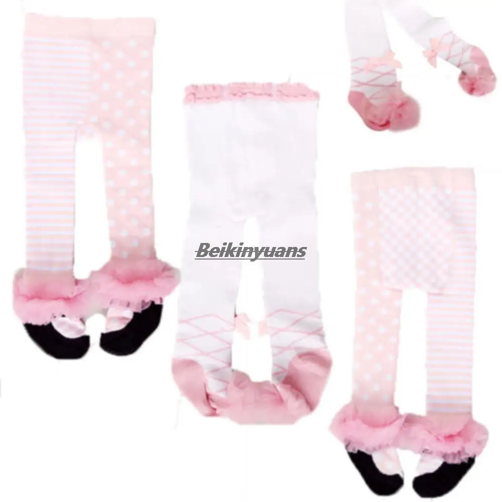 Baby Tights Cotton Cute Lace Bows Baby Girl Tights Clothes Winter Newborn Baby Girls Pantyhose Meisje fille Menina Tight