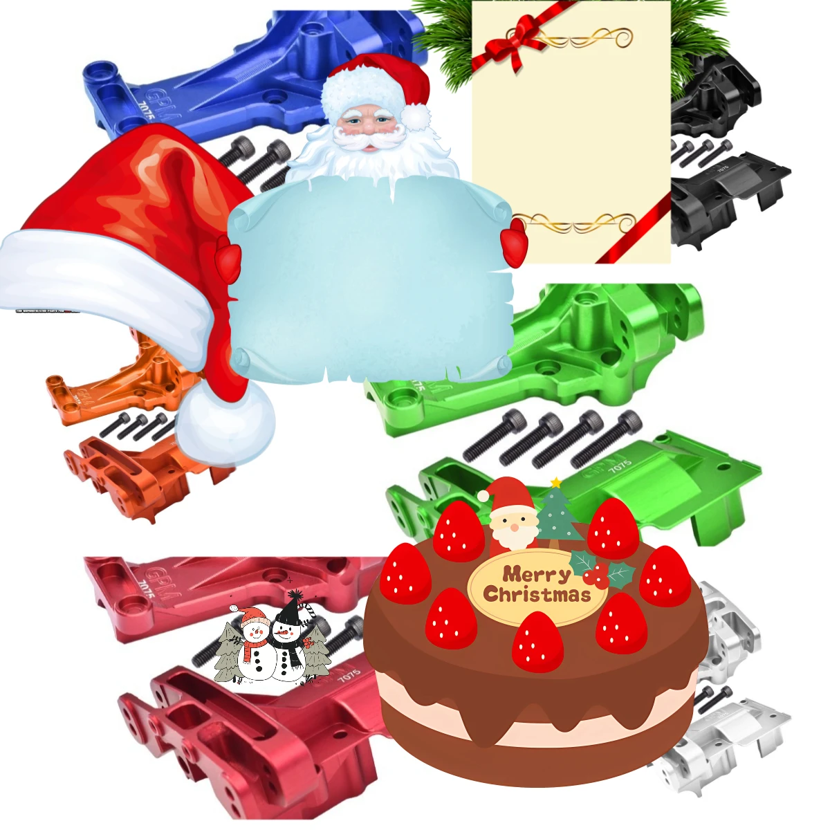 

Комплект передних и задних верхних опорных элементов из алюминия GPM 7075 для TRAXXAS 1/6 XRT X-Maxx 8S