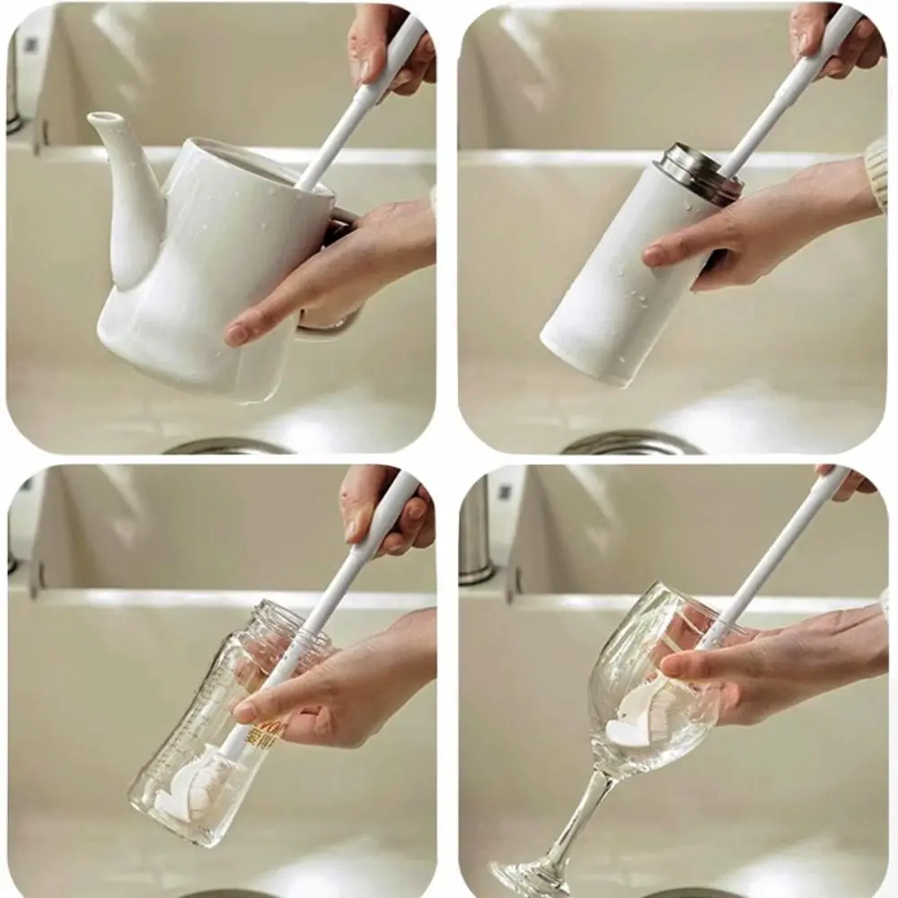Without Blind Side Soft Head Bottle Brush Water Bottle Cleaner Silicone Bottle Cleaning Brush Handheld Pacifier Nipple