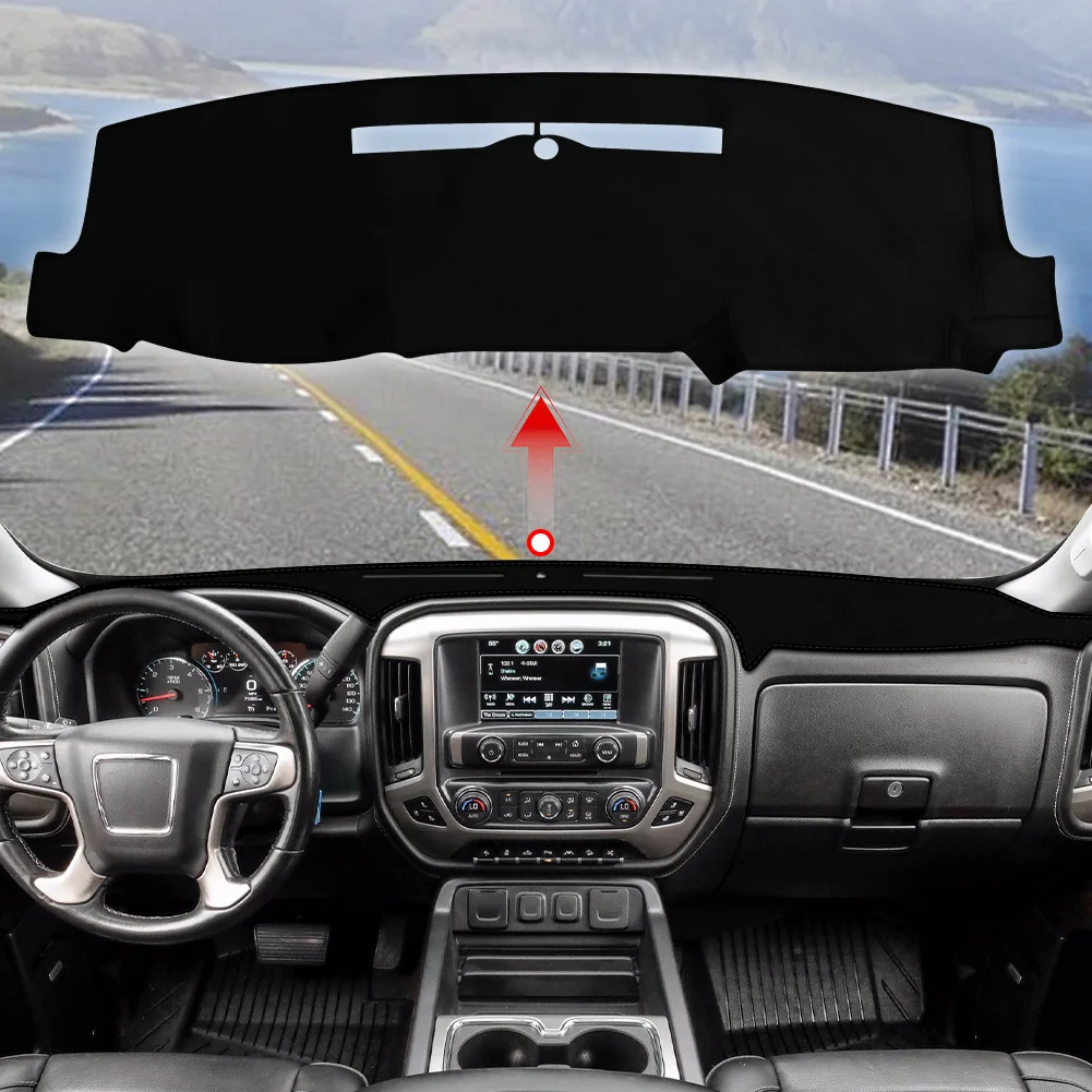 

For 2014-2018 Chevy Chevrolet Silverado/GMC Sierra 1500 2500 3500 Car Inner Accessories Dashboard Cover Mat Pad Instrument Pan