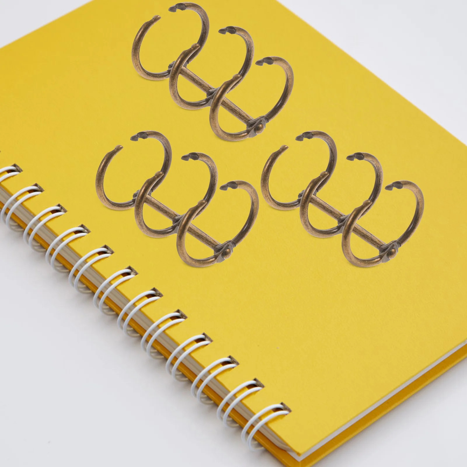 

6Pcs Metal Ring Clips Premium Alloy Loose Leaf Binder Rings for Books Notepads Scrapbooks Three-Hole Binder Snap Portable