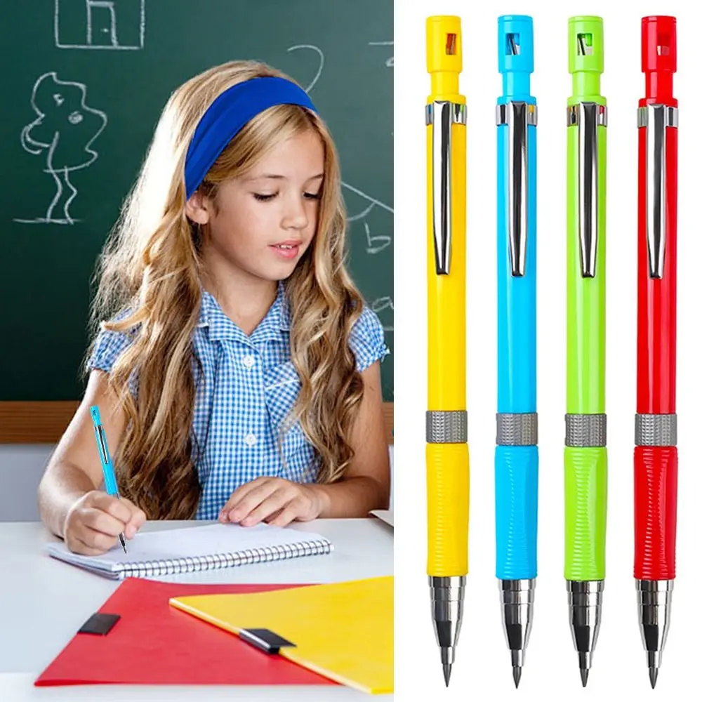 Simple 5.0mm Mechanical Pencil With Pencil Sharpener Smooth Writing Propelling Pencil Engineering Drawing 2B Pencil Stationery