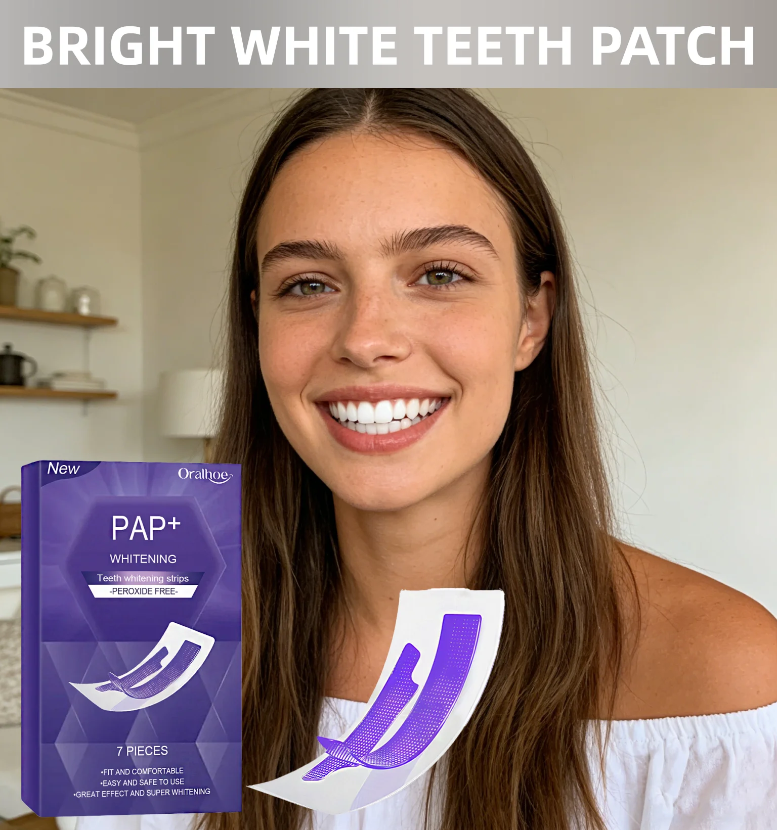 

ORALHOE Teeth Whitening Patch Removing Dental Plaque Fresh Breath Deep Clean Brighten Luster Remove Odors Tooth Nourishing Patch