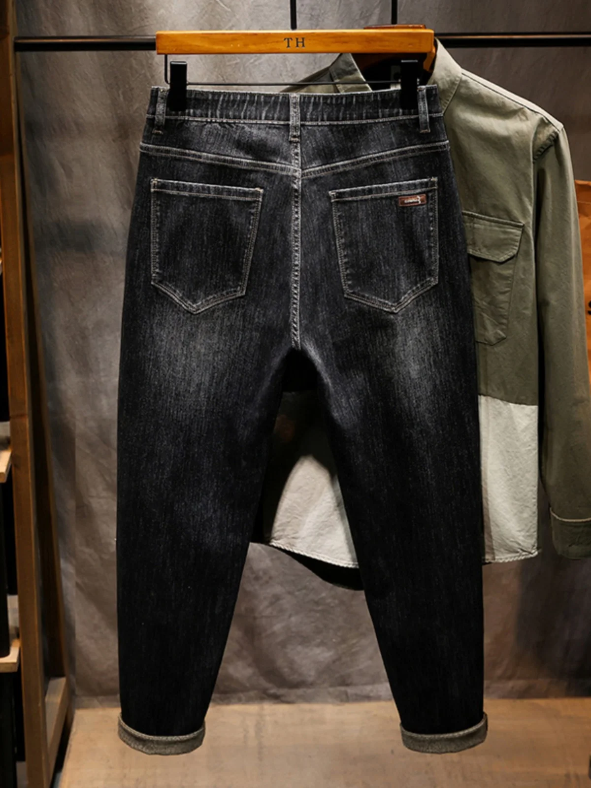 

High Elastici Denim plus Size Men's Jeans Loose Fit Trendy Summer Long Pants Casual Wear Cotton Stretch Denim