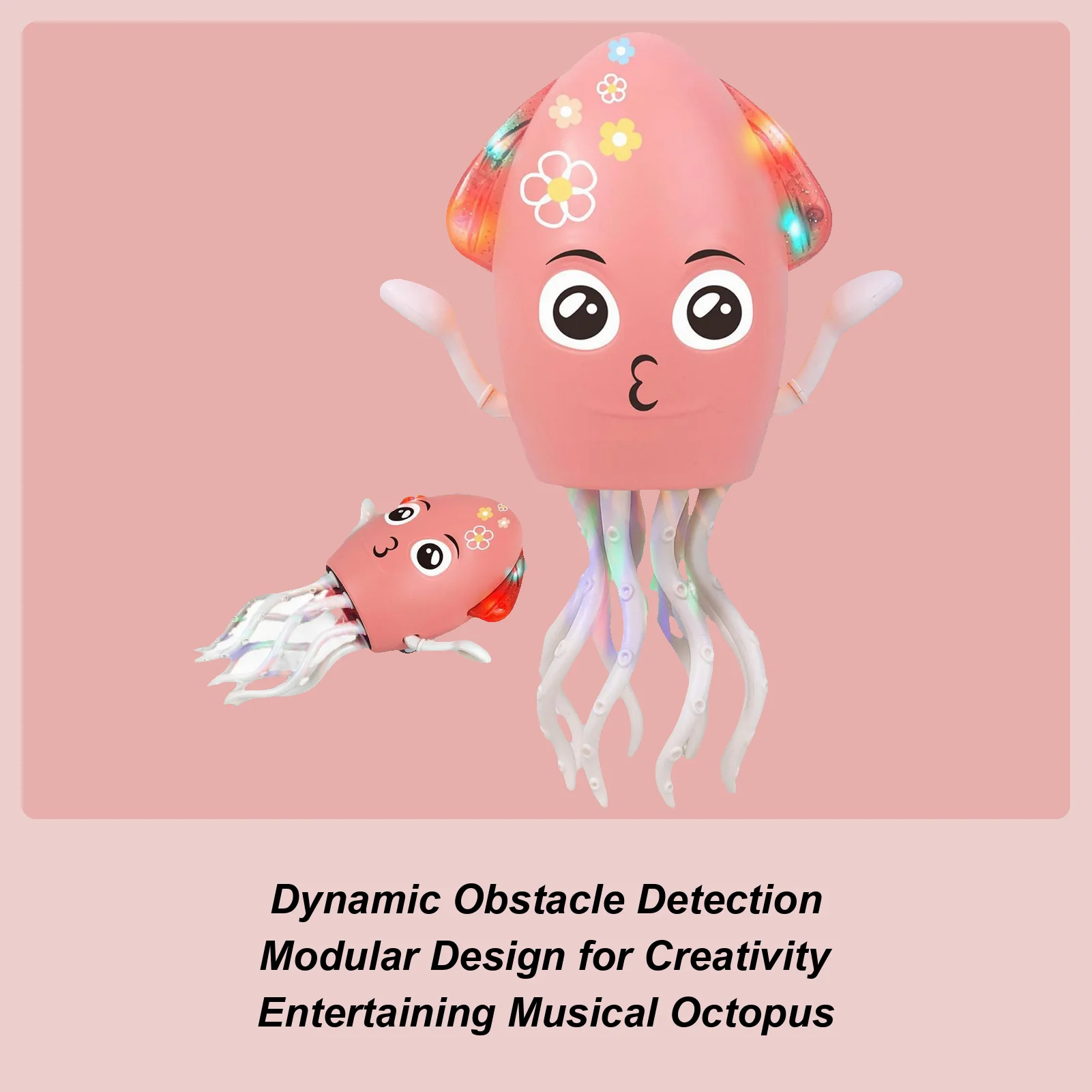 

Automatic Octopus Toy Automatic Obstacle Avoidance Octopus USB Rechargeable Electric Robot With LED Lights And Music For Home