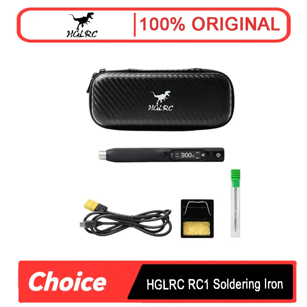 

HGLRC 2025 Новый паяльник RC1 25 В 60 Вт — OLED-дисплей, интеллектуальный контроль температуры для радиоуправляемой модели, дронов FPV, хобби на радиоуправлении