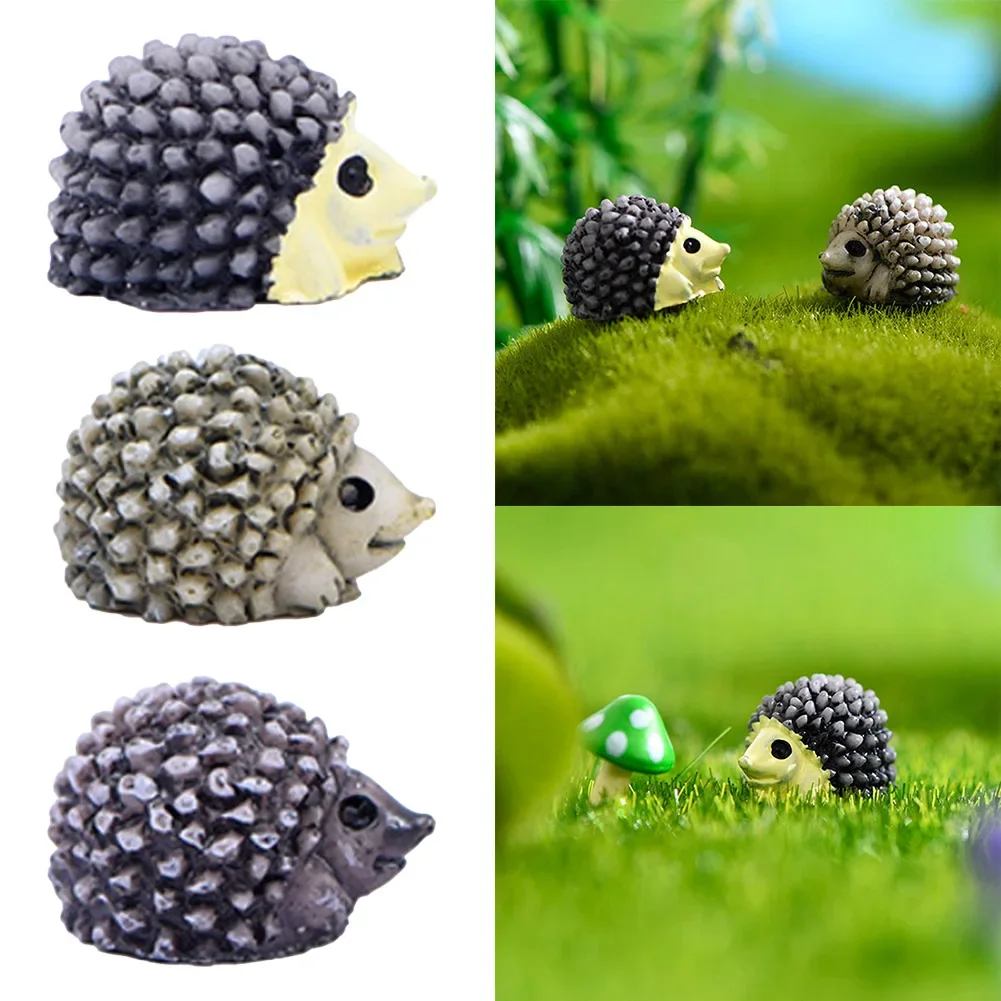 Mini Hedgehog Doll DIY Decoration Create Ecological Bottle Landscape Resin Micro-landscape Decorations Garden Statues Décor