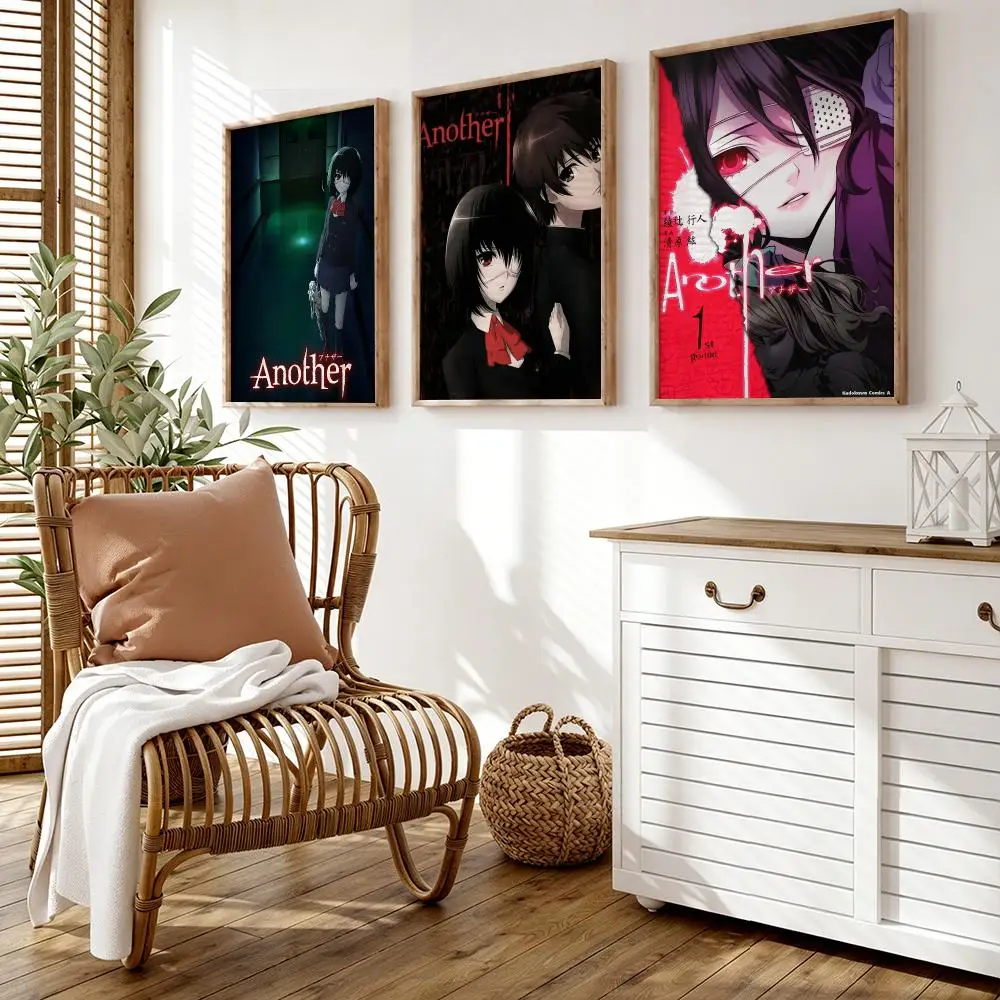Horror Anime A-Another Poster Wall Stickers HD Painting Self Adhesive Art Decals for Bedroom Living Room Home Decor