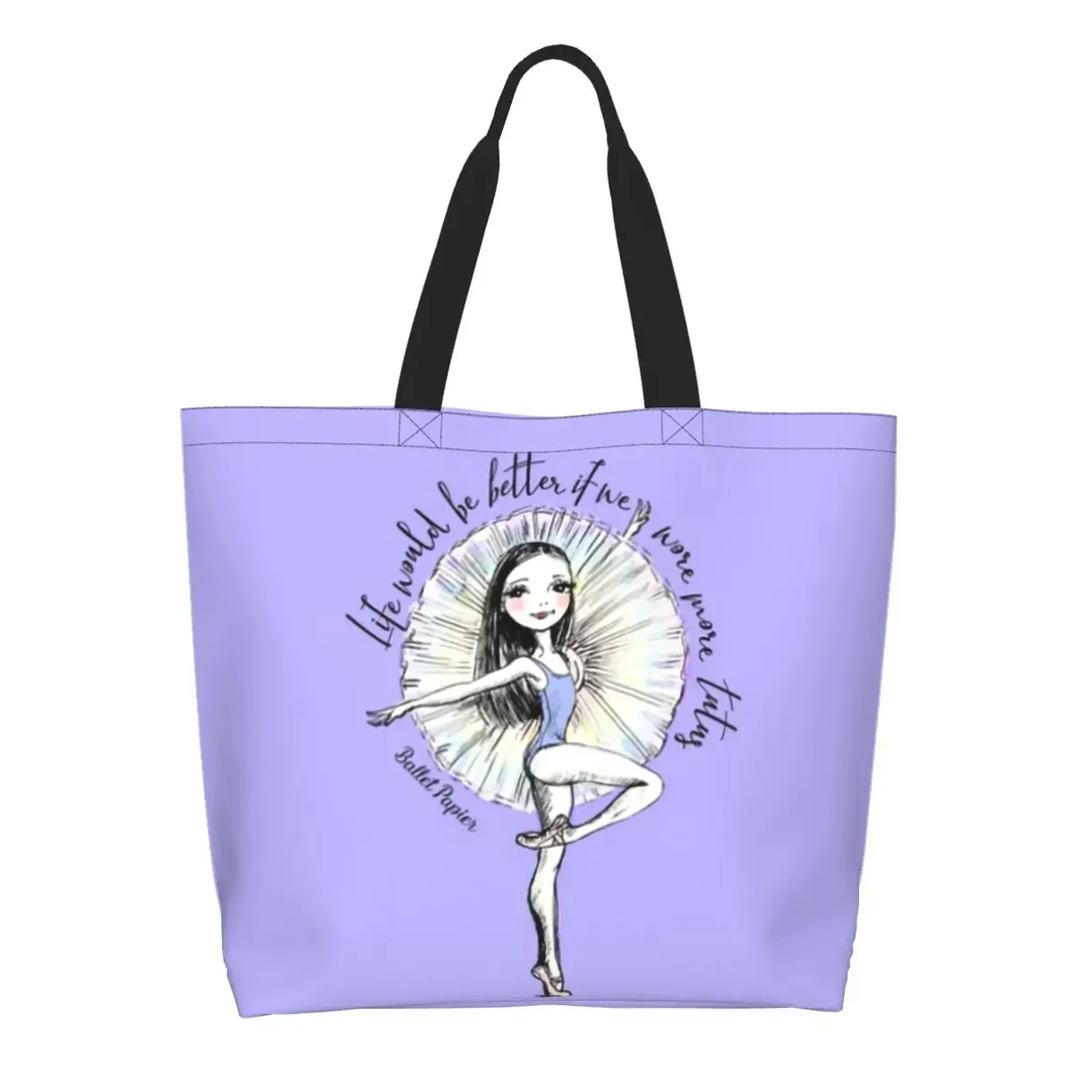 

Ballet Dancing Groceries Tote Shopping Bags Women Ballerina Dance Dancer Canvas Shopper Shoulder Bag Large Capacity Handbags