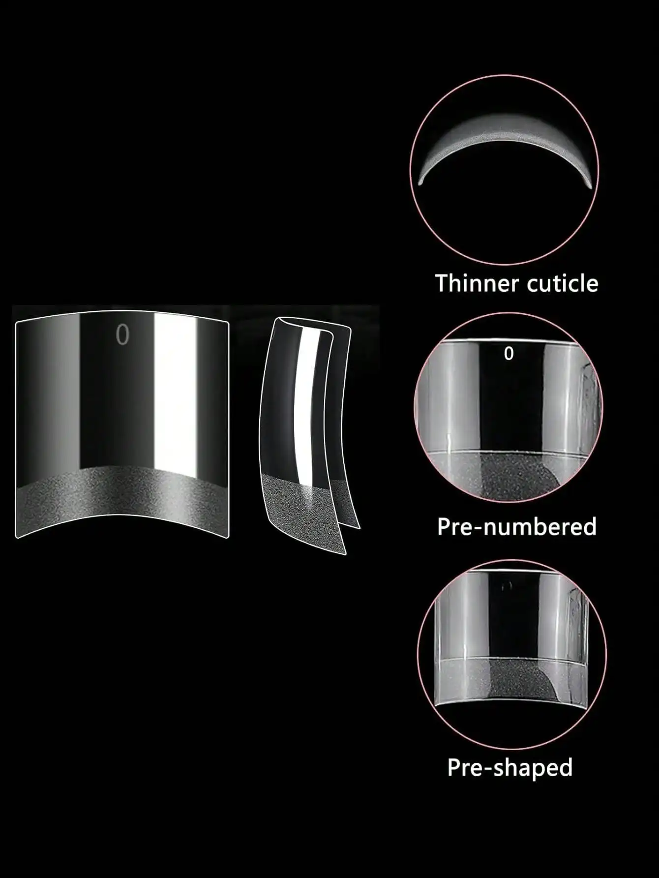 600Pcs/box Short Square False Nail Tips Clear Half Cover Nails Tip Pre-Filed Press on Fake Nails for Acrylic Nail Extension Man