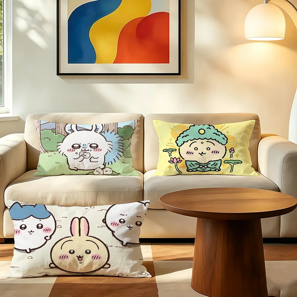 Cartoon C-Chiikawa cushion cover Decorative For Sofa Office Living Room Bedroom Suitable For Bed Lumbar Support Pillows