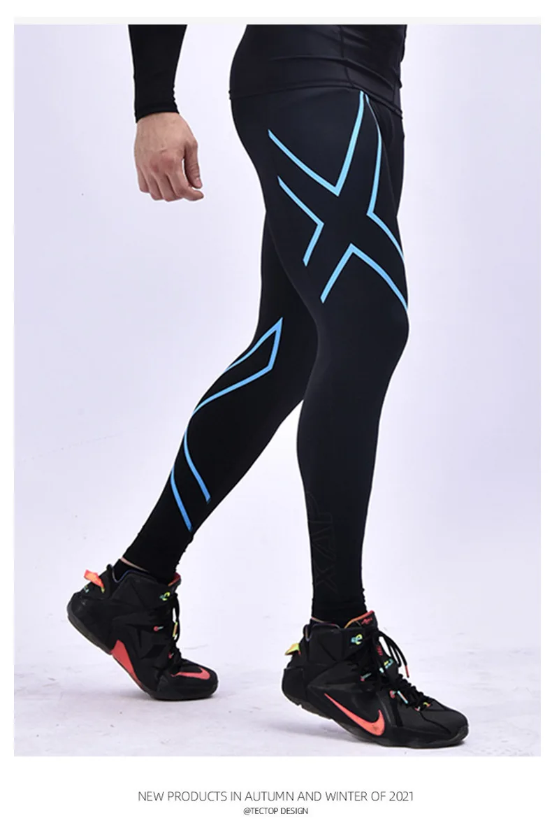 새로운 남성용 스포츠 및 피트니스 바지, 압축 바지, 사이클링 바지, 통기성 농구 러닝, 빠른 건조 cl