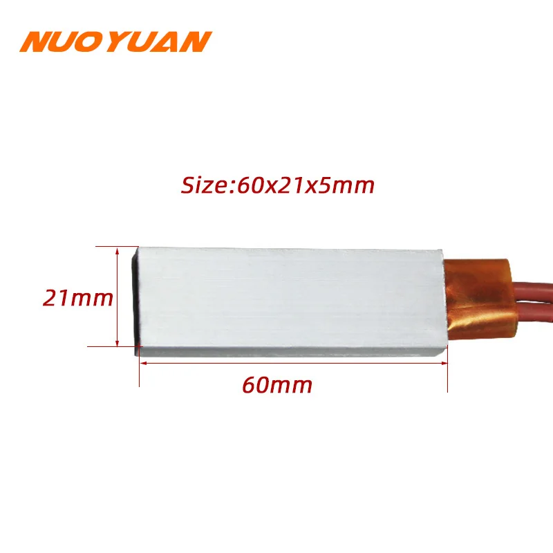 60x21x5mm Low Voltage PTC Heating Element 12V/24V Constant Temperature Ceramic Plate Heater 70/200 Degrees