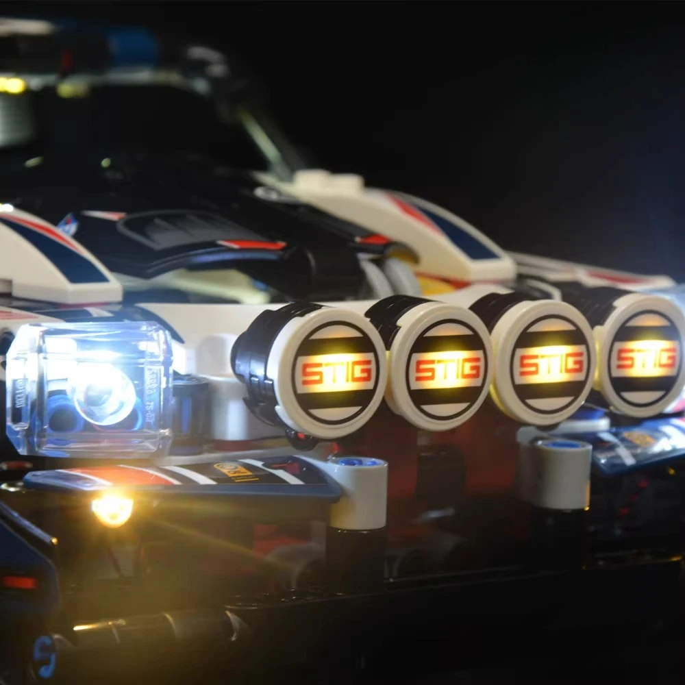 Conjunto de iluminação LED adequado para carro de rally de engrenagem superior controlado por aplicativo LEGO Technic 42109 (não incluindo blocos de construção)