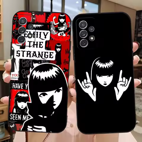 E-Emily The Strange Phone Case For Samsung Galaxy A13,A21s,A22,A31,A32,A52,A53,A71,A80,A91 Soft Black Phone Cover
