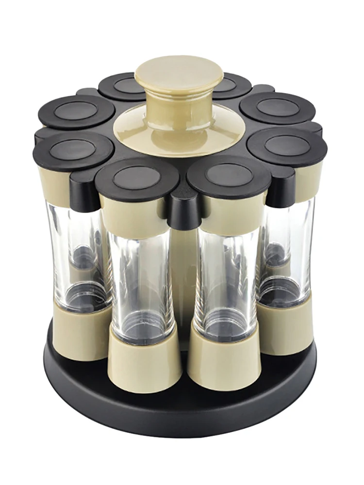 8-Jar Revolving Spice Rack Seasoning Storage Stand Organizer Kitchen Tools