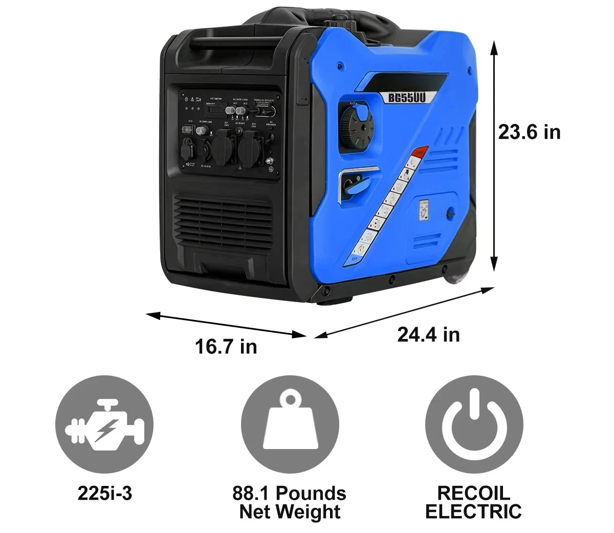 110V 220V 5KW 5.5KW Portable Power Remote Silent Inverter Generator
