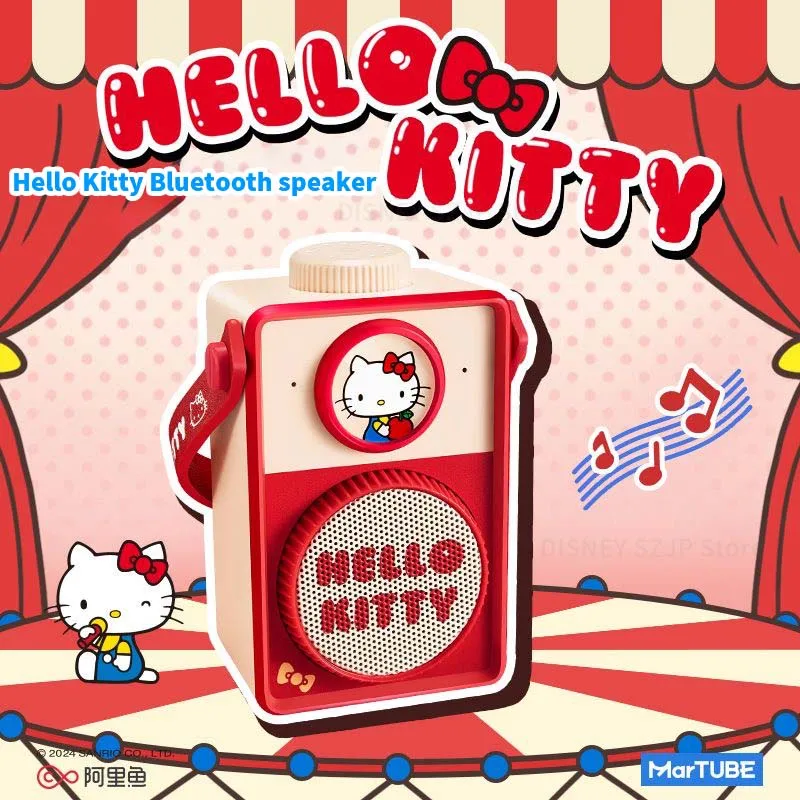 Sanrio-Altavoces Bluetooth de Hello Kitty, MG21-39, Kawaii, Retro, cámara de Audio, estatuilla de acción de Anime, decoración, caja de sonido, Juguetes