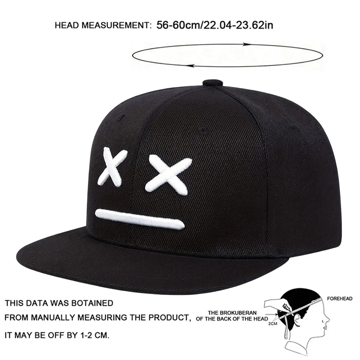 Unisex XX Smiling Face Embroidery Hip-hop Hats Spring Autumn Adjustable Casual Snapback Baseball Caps Sunscreen Hat Sports Cap