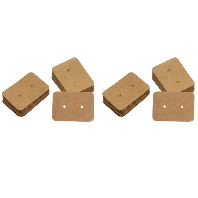 100PCS Small Blank Kraft Paper Ear Studs Earring Display Cards Price Label Tag Jewelry Cards Holder, 3.5 X 2.5Cm