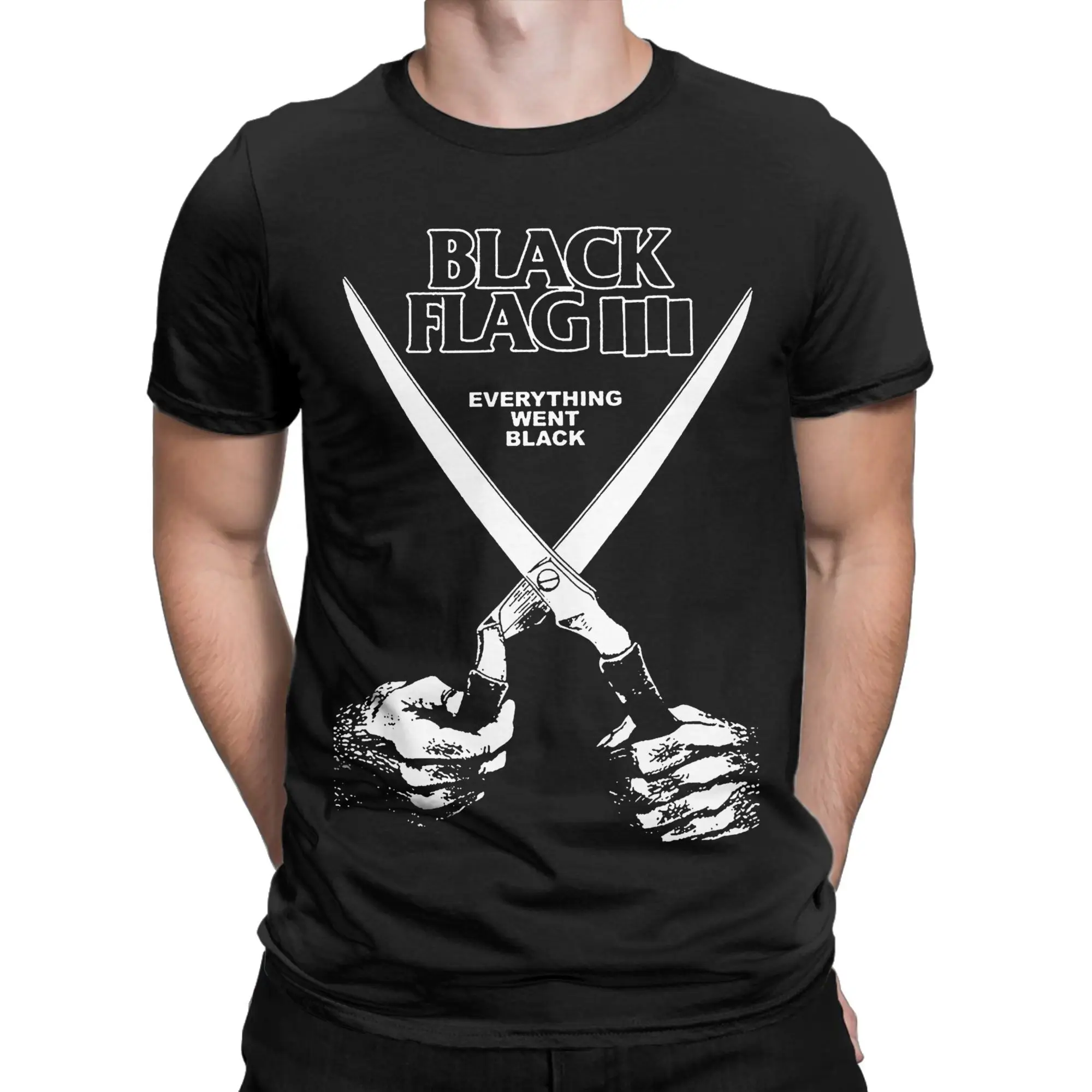Printed Everything Went Black Tshirts For Men Women Cotton Short Sleeve BLACK FLAG Rock Band Round Neck Summer Clothing