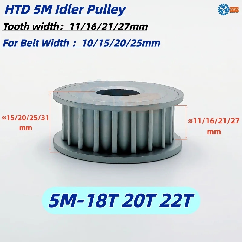 HTD 5M 5GT Timing Pulley 18T 20T 22T Idler Bore 3-15mm Width 10/15/20/25mm Belt HTD Synchronous Pulley