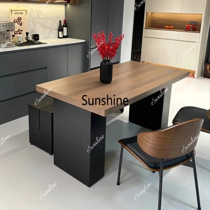Slate dining table Italian medieval style modern simple island large horizontal hall dining tableTJ
