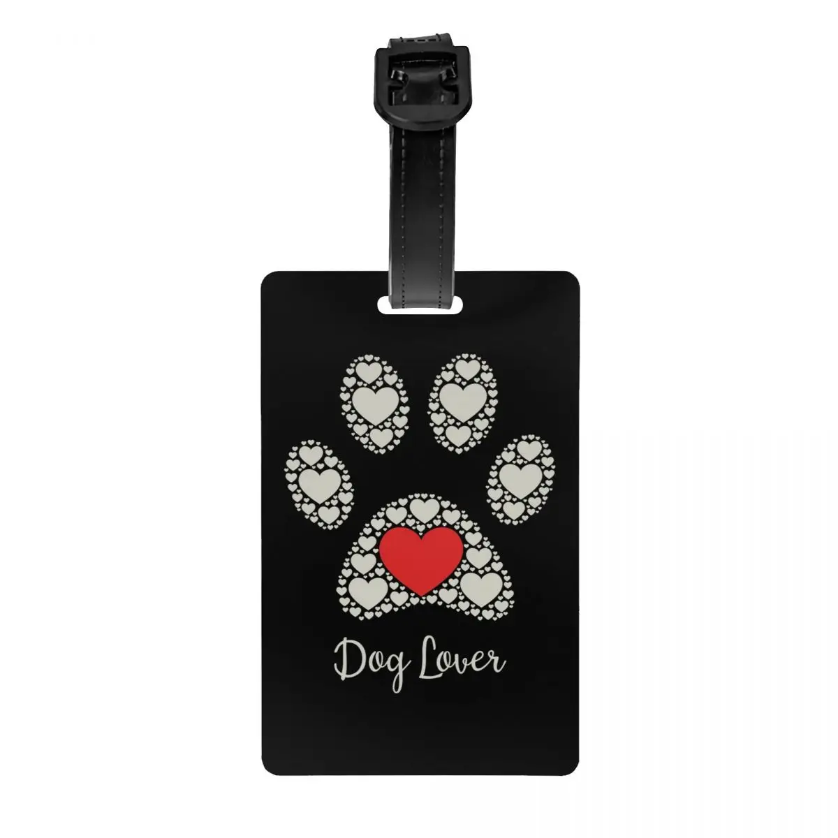 

Dog Lover Pet Paw Heart Luggage Tags Custom Baggage Tags Privacy Cover ID Label