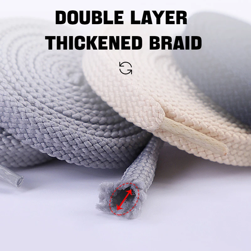 Flat Shoe laces Solid Classic Shoelaces Sneakers Laces for Shoes Quality Double Rope Shoelace 8mm Width 100/120/140/160CM 1Pair