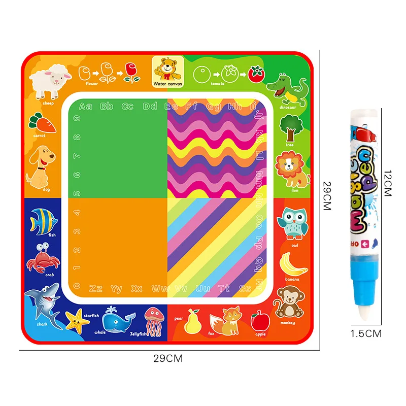 Coolplay Magic Water Drawing Mat Coloring Doodle Mat with Magic Pens Montessori Toys Painting Board Educational Toys for Kids