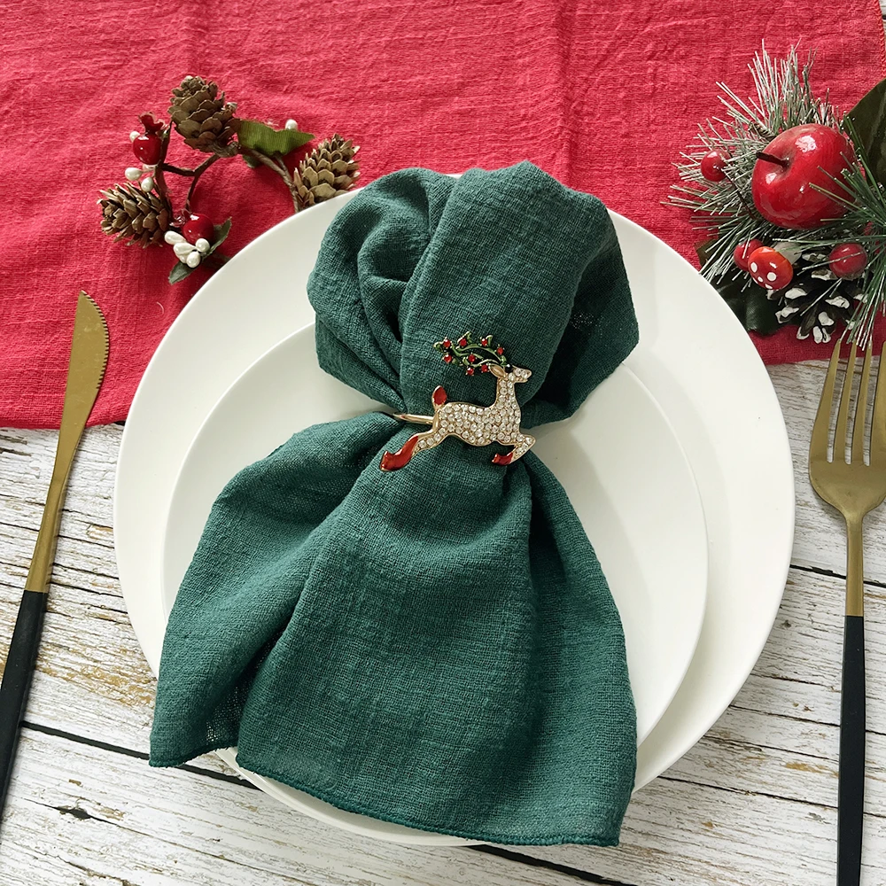 

10pcs Cotton Cloth Napkins Gauze 30x30cm Fabric for Wedding Decor Everyday Use Dinner Tea Towel Table Village Christmas Napkin