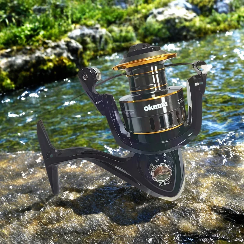 Okuma-Spinning Reel, Metal Ultra Light Fishing Reel, Fishing Tool, 2000-7000, Maximum Braking Force 12KG view 2