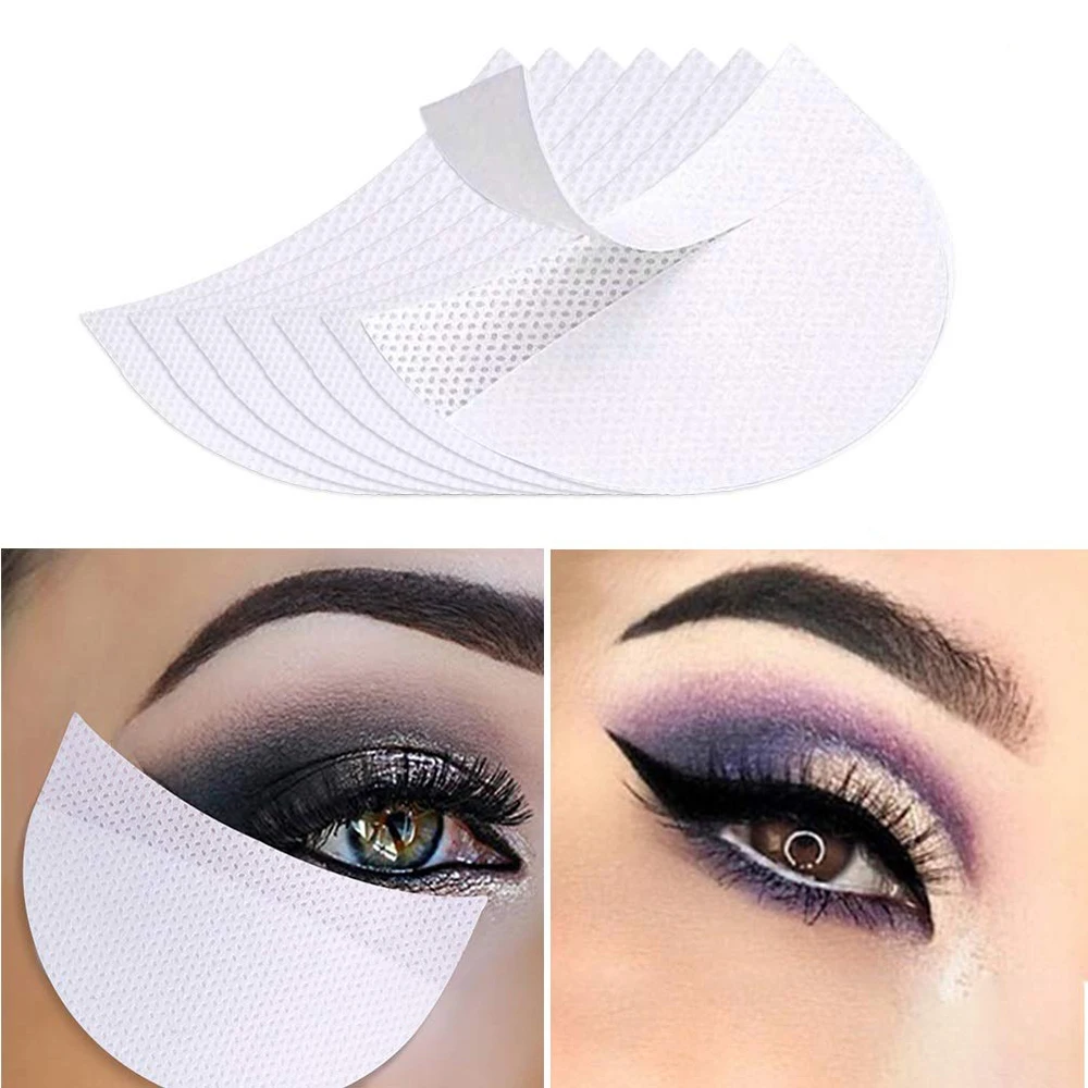 50/100 pçs sombra descartável escudo de algodão sob remendos de olho extensão de cílios postiços almofada de gel de olho protetor de maquiagem labial adesivos