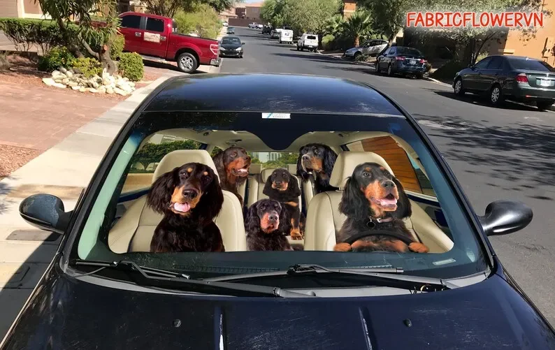 Gordon Setter Car Sunshade, Gordon Setter Car Decoration, Dog Windshield, Dog Lovers Gift, Dog Car Sunshade, Gift For Mom, Gift