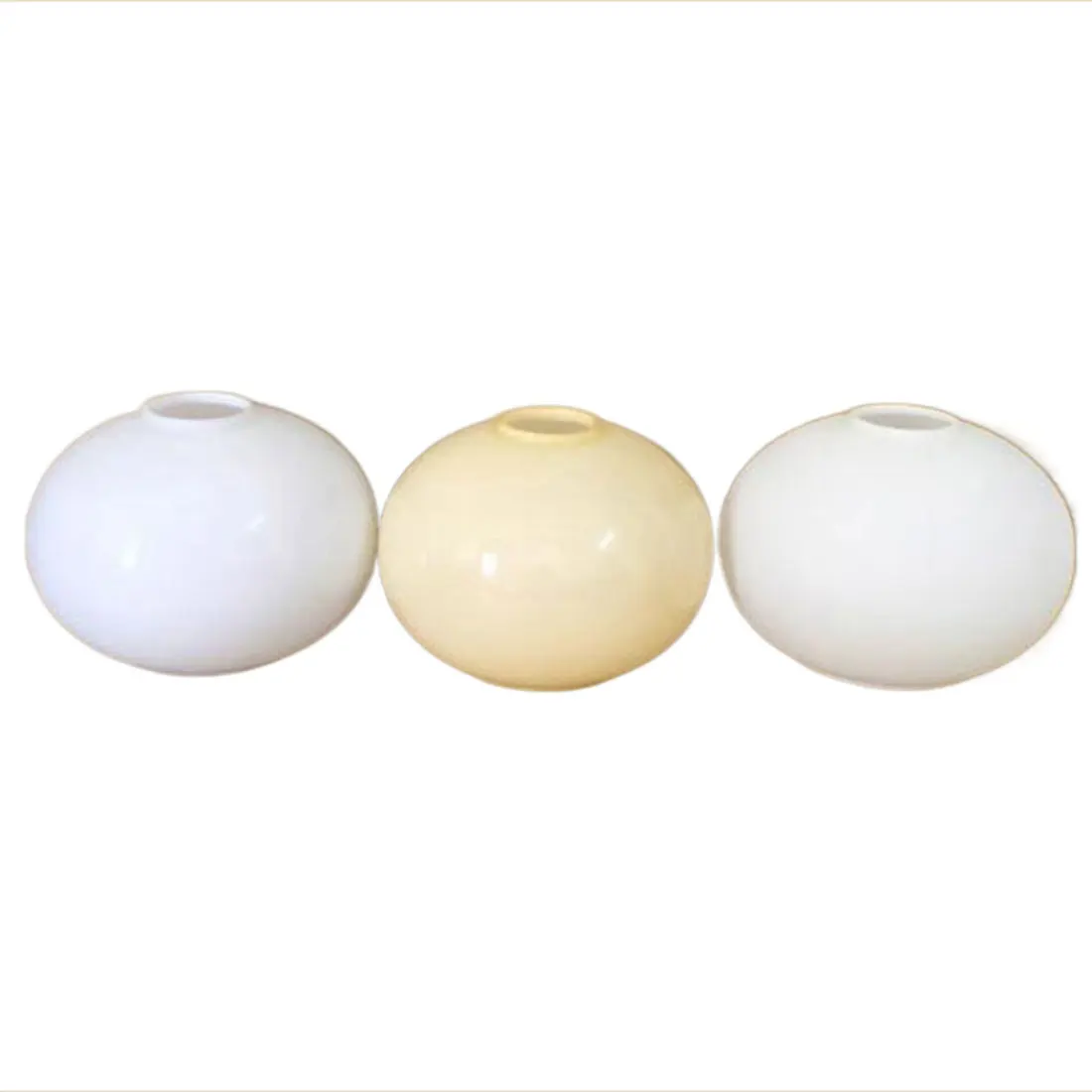 

D18cmxH12,5cm Плоский круглый глянцевый белый стеклянный абажур, светло-желтый цвет, абажур для яичной лампы с отверстием 45 мм для держателя E27