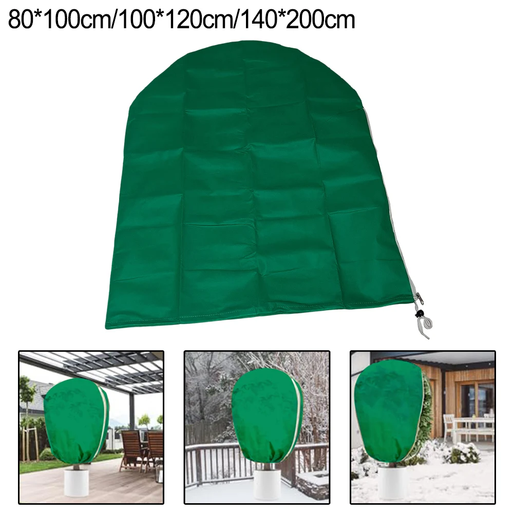 

60g/M² Green Winter Frost Protection Bag For Plants Plant Cold Cover Plant Cold Shield Drawstring Zipper Frost Protection