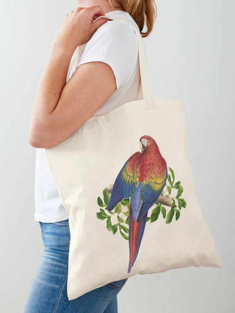 

Multicolored parrot. Tropical Bird Tote Bag shopping trolley bag free delivery bags Eco bag Customizable tote