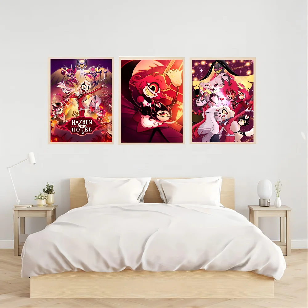 H-hazbin Hotels Cartoon White paper Poster HD Qualität Poster Wand kunst Malerei Arbeits zimmer Wand