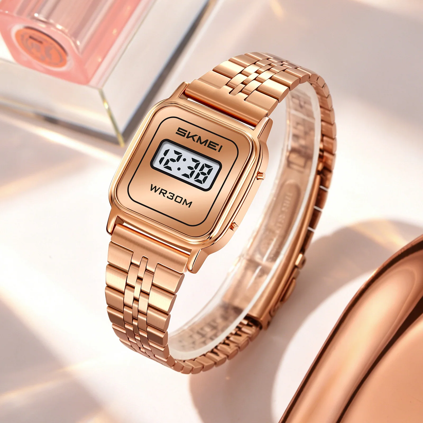 SKMEI 2589 Elegant Women's Digital Watch 30M Waterproof Luxury Electronic Women Wristwatch Lady Vintage Clock Time Date Display