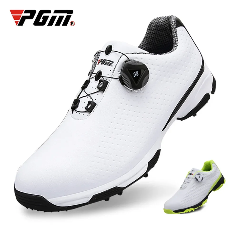 PGM Golf Shoes Men Sports Shoes Waterproof Knobs Buckle Mesh Lining Breathable Anti-slip Mens Training Sneakers 골프화 ゴルフシューズ