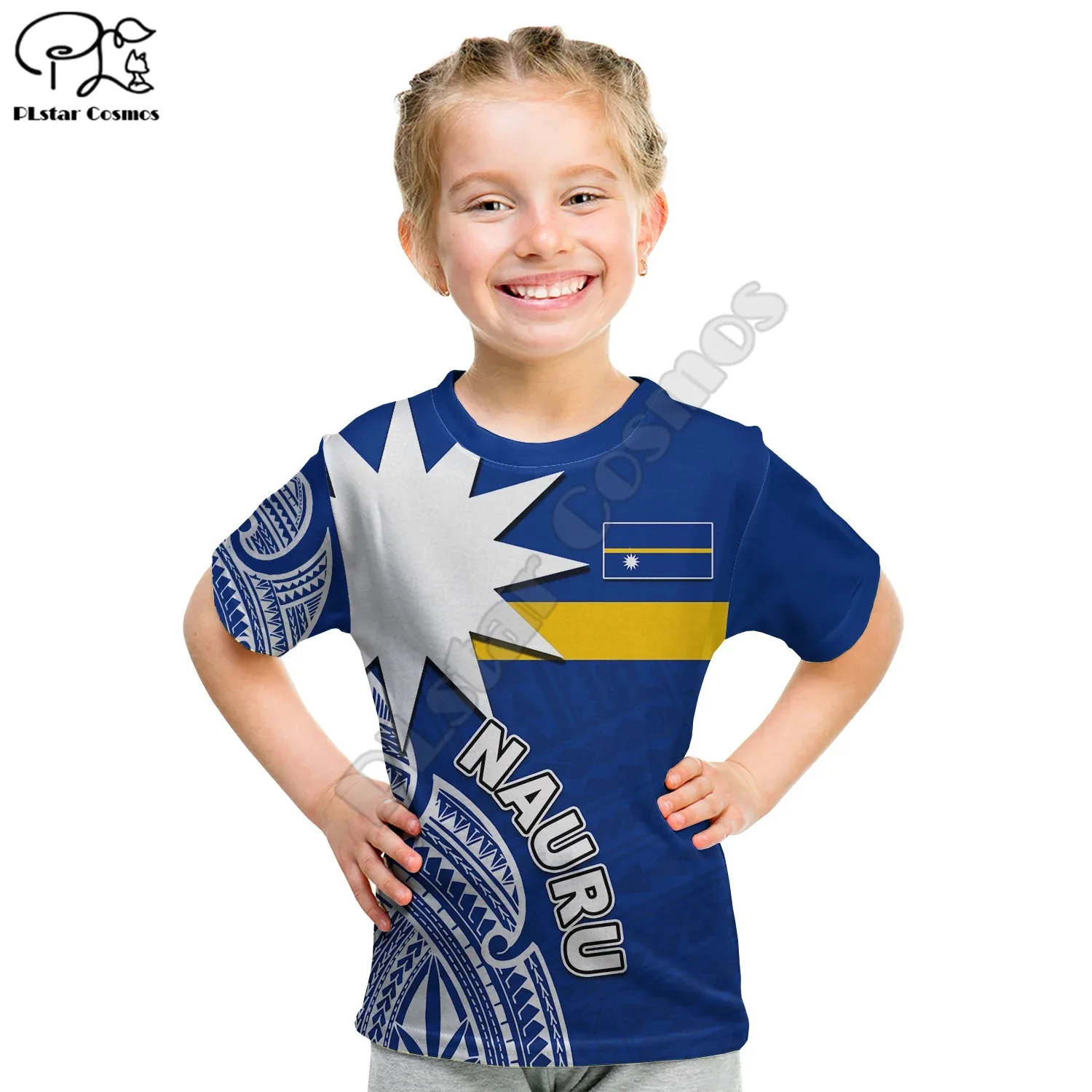 Custom Personalised Nauru T Shirt Kid Flag In Heart  3D Print T Shirts Summer Kids T-shirt Boy Girl Oversized Tops