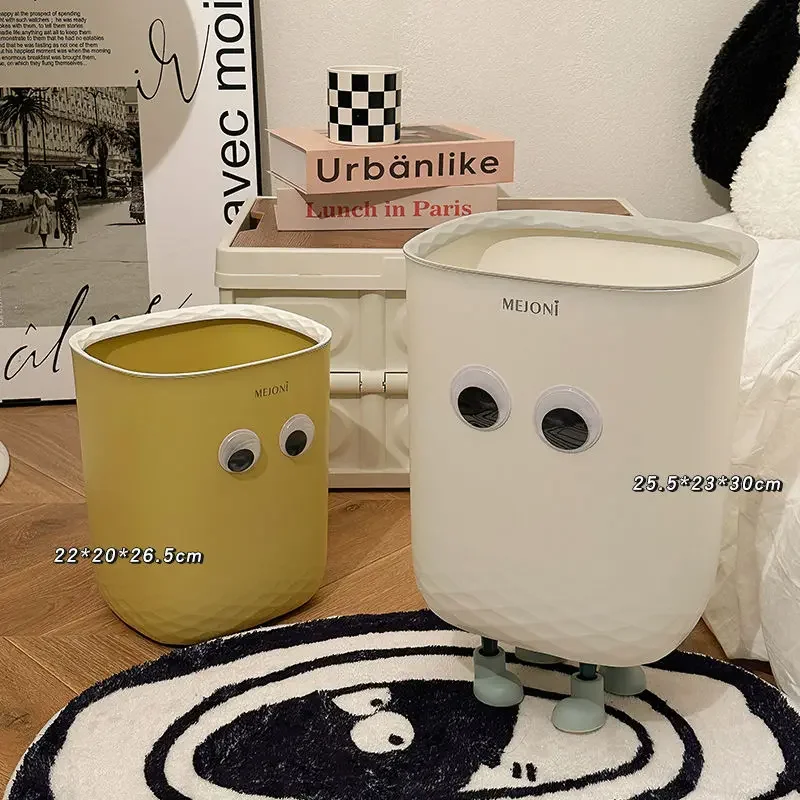 سلة مهملات المطبخ العملية سكن الطلاب المنزلي سعة كبيرة إبداعية بسيطة لطيفة لغرفة المعيشة بدون غطاء سلة ورقية جديدة #5