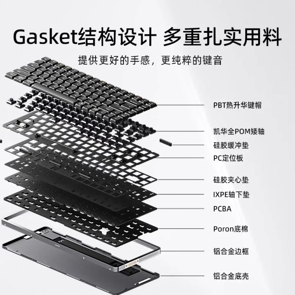 Lofree Flow Series Low-Profile Wireless Mechanical Keyboard Aluminum Gasket 2-Mode Bluetooth Type-c Wired Office Portable Typing