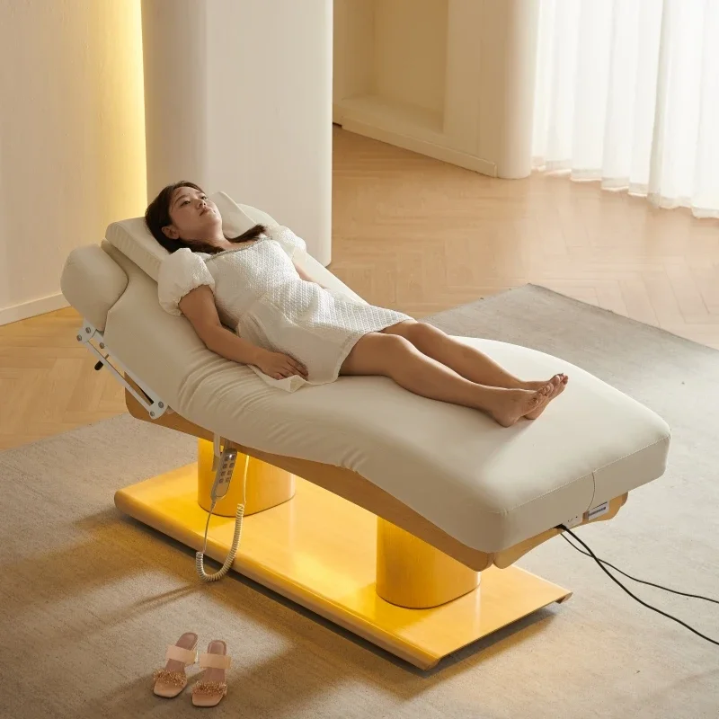 2026 Competitive Price Gold Electric Eyelash Beauty Massage Table Spa Facial Lash Chair Massage Beauty Bed