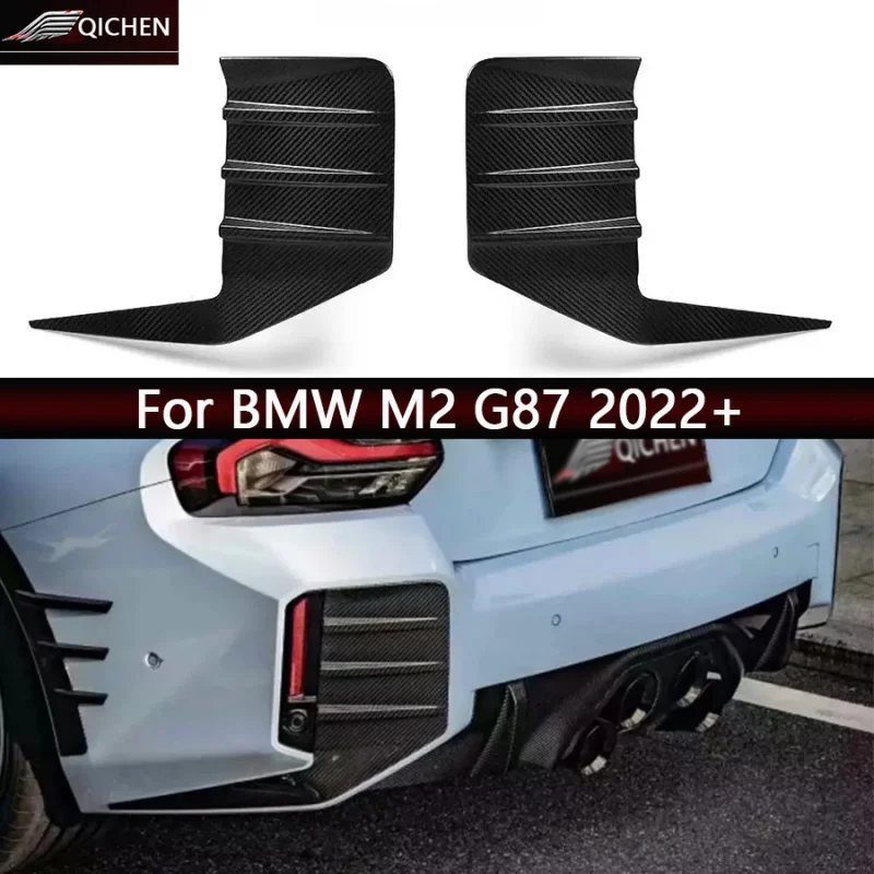 

For BMW M2 G87 2022+ Dry Carbon Fiber Bumper Splitter Fog Light Cover Air Vent Trim Side Outlet Intake Frame Upgrade body kit