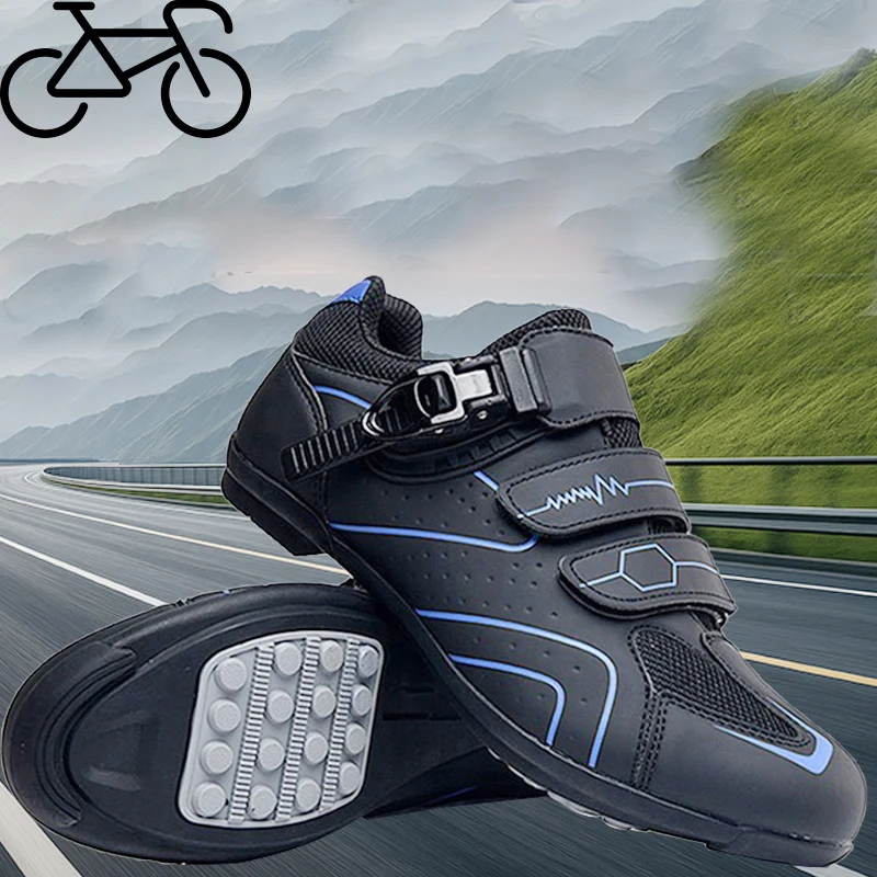 

Men's Rubber Cycling Shoes – 2-in-1 Bike Shoes for Road and Indoor Riding – Cleat-Compatible Spin Class and Exercise Bikes Shoes