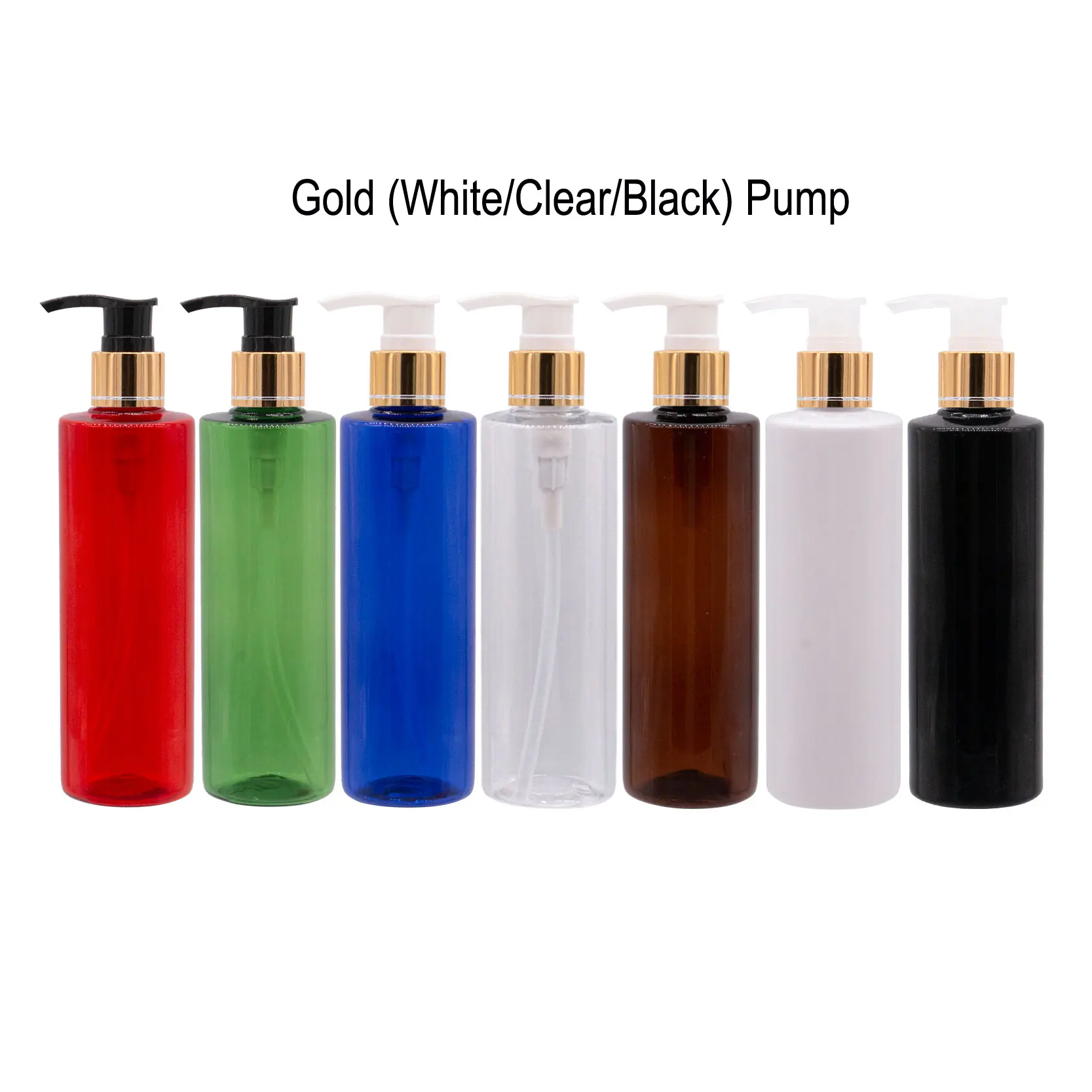 10pcs 100/120/150/200/250/300/500ML Empty Plastic Bottle With Pump Lid Cosmetic Refillable Bottle Shampoo Lotion Pump PET Bottle