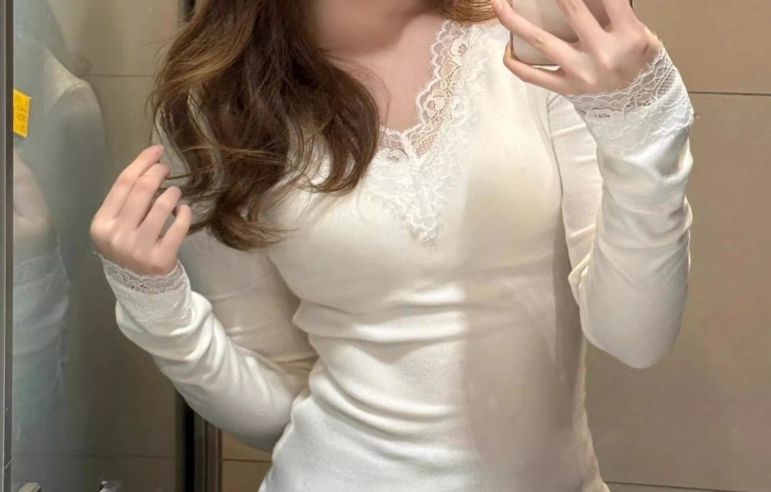 

Solid Color Double-sided Lace Base Shirt Women's Spring and Autumn New Knitted Sweater