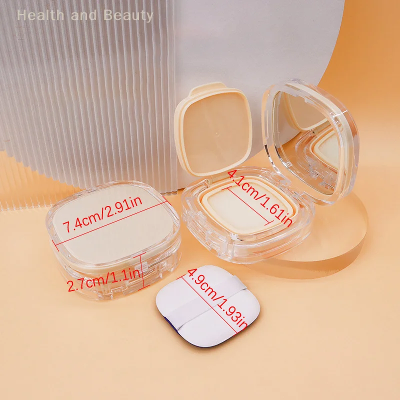 15g Air Cushion พัฟกล่องเครื่องสําอางแบบพกพาแต่งหน้าคอนเทนเนอร์แป้งฟองน้ํากระจกสําหรับ Bb Cream Foundation Diy